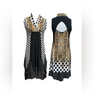 Joseph Ribkoff Fun Multi Print Back Cut Out Dress 8